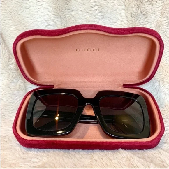Gucci Black Oversized Square Sunglasses GG0328S